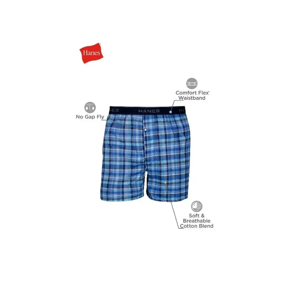Hanes Mens 4-Pack Tagless Boxers Comfort Flex Waistband Size 2XL (44-46